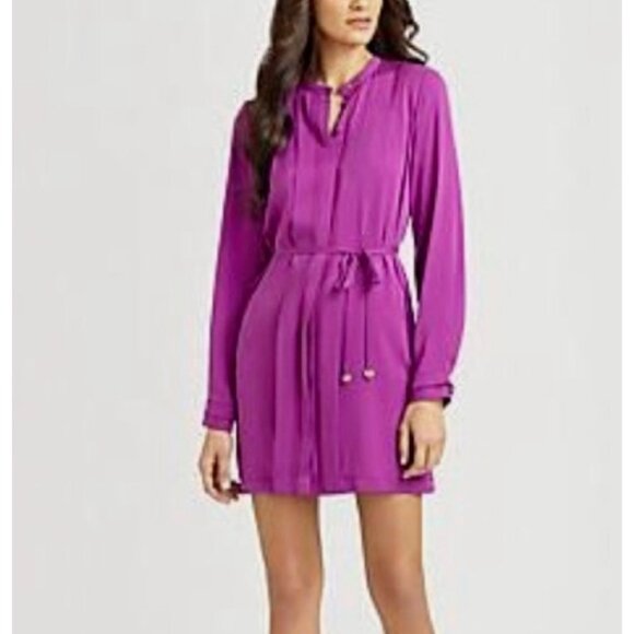 DVF Diane Von Furstenberg Atira Dress 8 Long Sleeve Silk Emerald Green NWT $475 - Picture 3 of 14